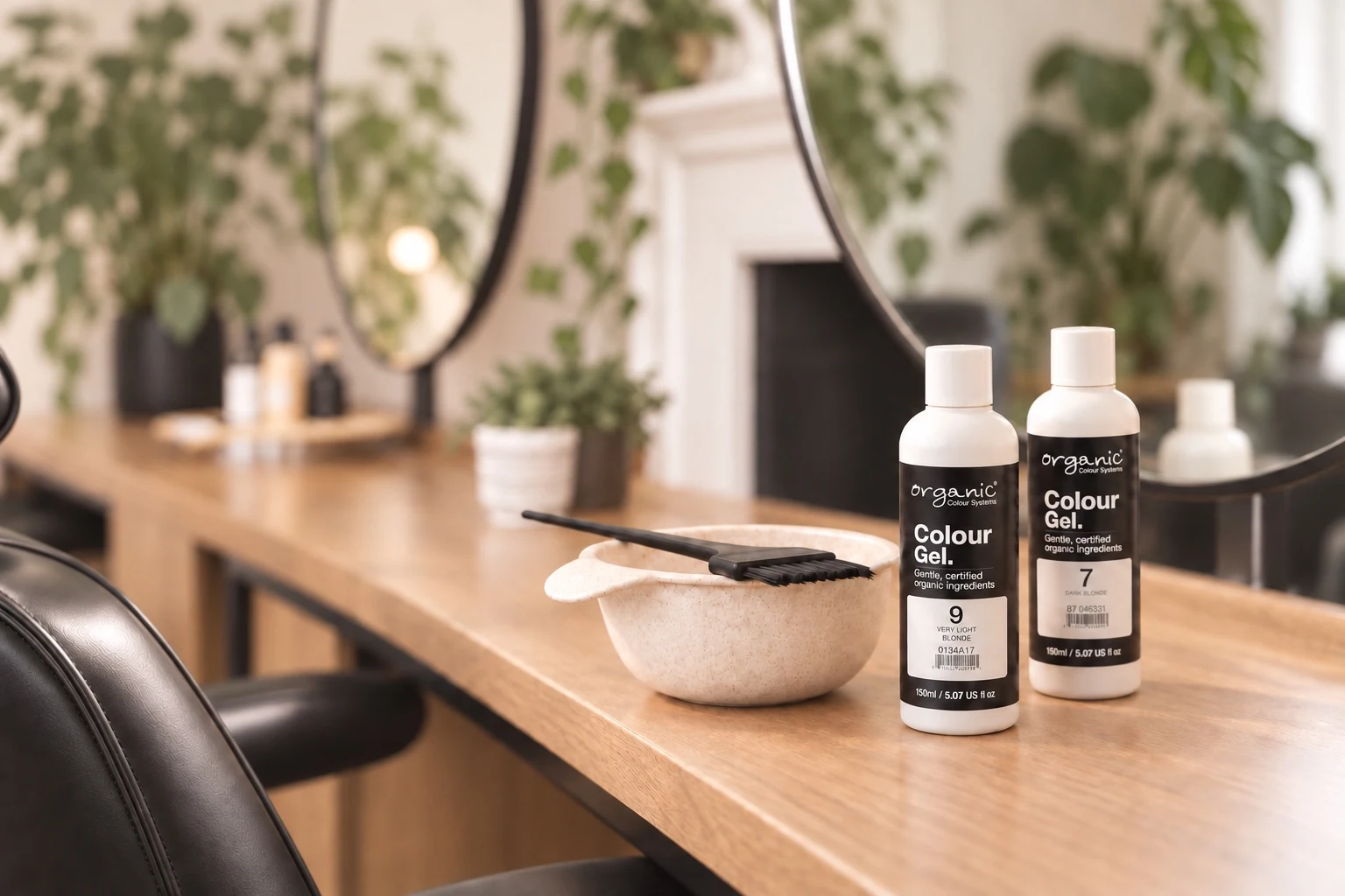 Organic Colour Systems professional colour products and mixing bowl